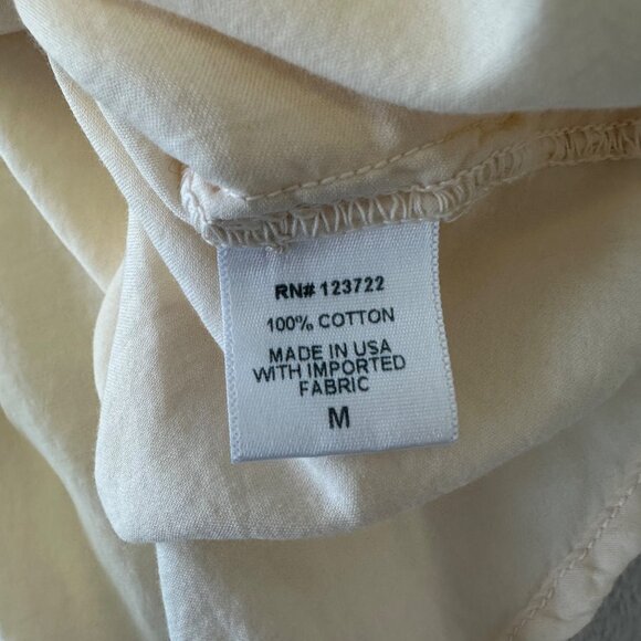 Xirena 100% Cotton Long Sleeve Popover Top Size M Cream Ivory Lightweight READ - Picture 5 of 11